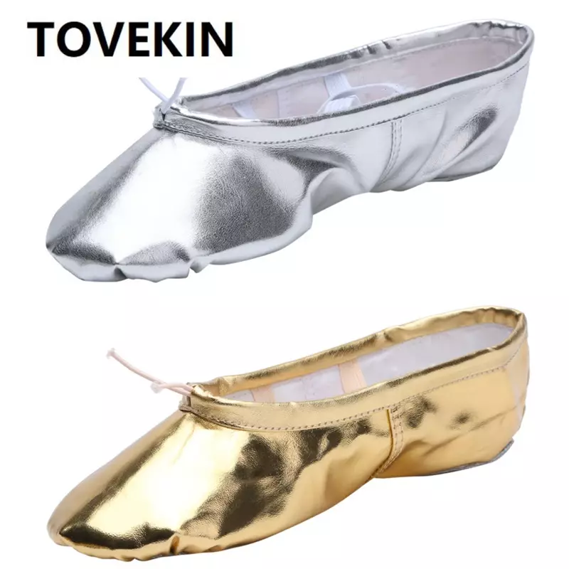TOVEKIN-أحذية الرقص الشرقي لينة وحيد للأطفال ، وأداء بولي PU الجودة ، أحذية الباليه الصالة الرياضية للفتيات والنساء ، وأداء اليوغا