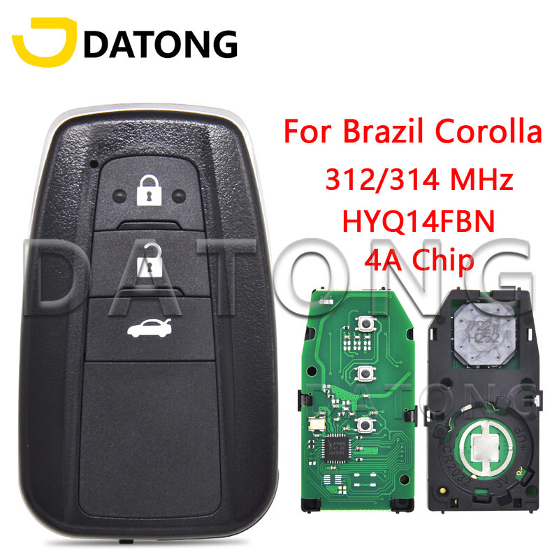 داتونغ-مفتاح سيارة بجهاز تحكم عن بعد لتويوتا في البرازيل كورنج-هيق 14fbn رقاقة ، من MHz ، MHz ، 8990H-12010 القرب