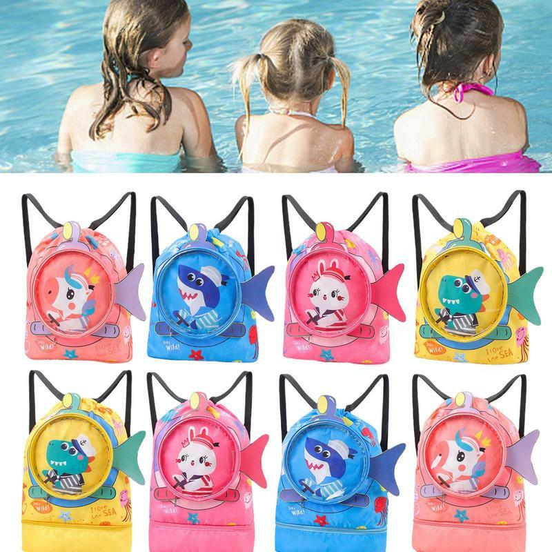 حقيبة السباحة للأطفال لطيف الحيوانات الشاطئ على ظهره للأطفال حقيبة السباحة الفتيات شاطئ بركة السباحة الرطب والجاف على ظهره للخارجية