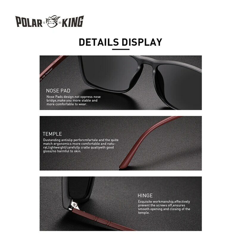 Polarking-الفاخرة الاستقطاب النظارات الشمسية للرجال ، القيادة ظلال ، الذكور نظارات الشمس ، Vintage ، السفر ، الصيد ، الكلاسيكية ، 400 ، جديد