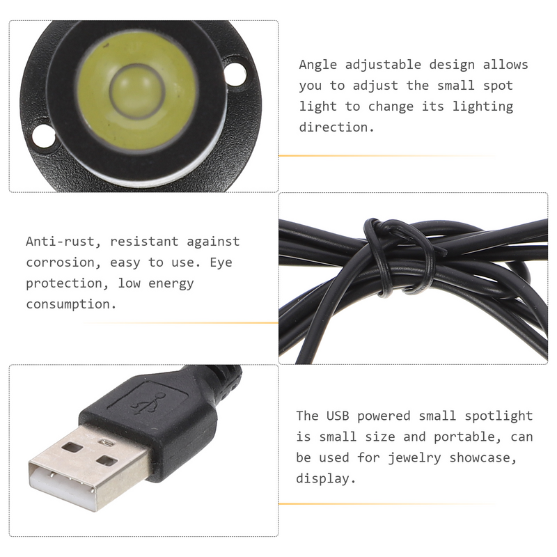رفوف نباتات USB لعرض المجوهرات ، نبات داخلي صغير ، عرض إضاءة المسار LED ، أسود
