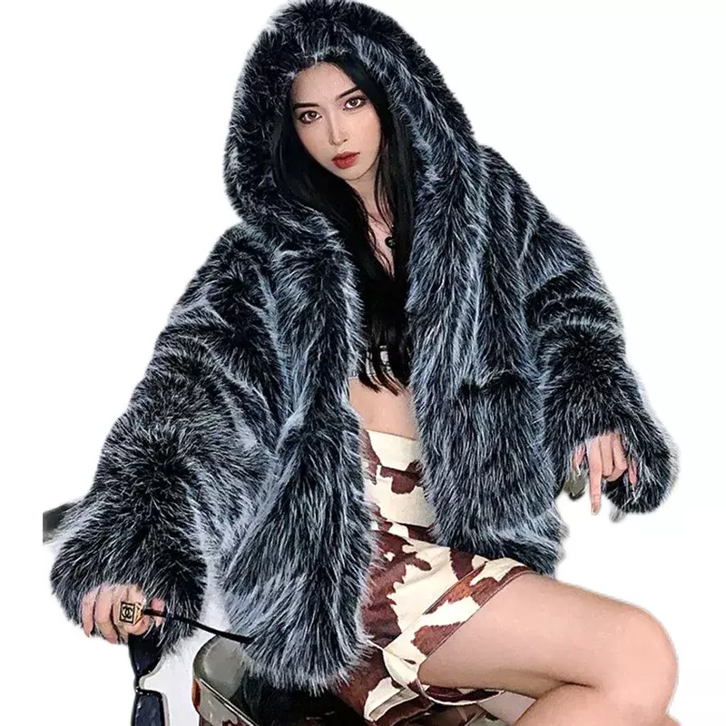 معطف الفرو الجديد رشاقته منتصف العمر الإناث الثعلب طوق الدفء معطف طويل فو الفراء معطف معاطف و جاكيتات النساء