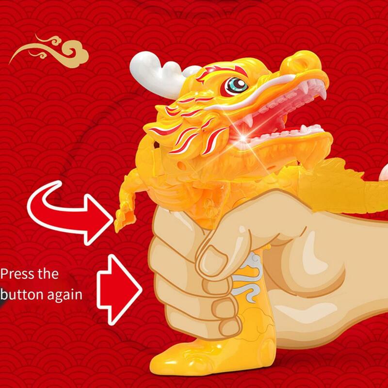 لعبة التنين الصينية الذهبية مع الصوت والضوء ، رئيس سوينغ تاي ، الزناد الصحافة ، تخفيف التوتر ، التنين الدائمة ، لعبة تفاعلية للأطفال