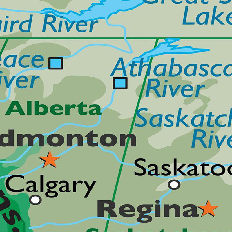 كندا التضاريس خريطة 150*100 سنتيمتر الجدار ملصق فني يطبع غير المؤطرة غير المنسوجة قماش اللوحة الديكور مدرسة التدريس اللوازم