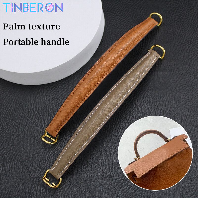 TINBERON-حزام حقيبة يد مقبض من الجلد ، اكسسوارات حقيبة يد ، تصميم فاخر ، نسيج النخيل ، استبدال