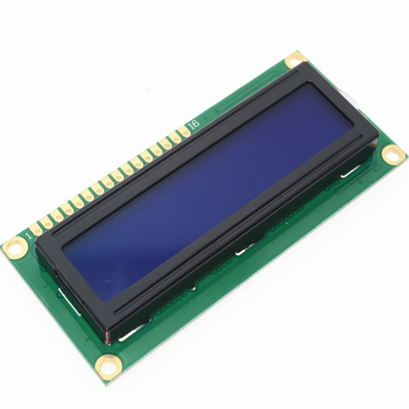 وحدة شاشة LCD مقاس 16 × 2 ، وحدة LCD1602 1602 ، أزرق وأخضر ، وحدة تحكم HD44780 ، ضوء أزرق وأسود