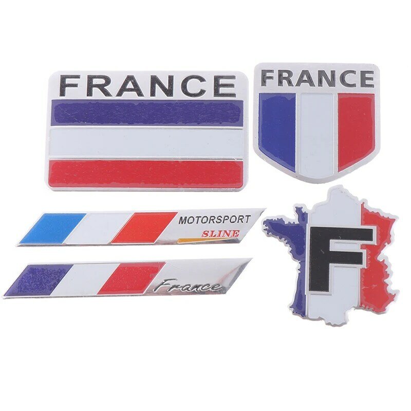 شعار العلم الفرنسي ، شارة معدنية ، شارة سيارة ، ملصقات ديكور ، 1 ، ساعة