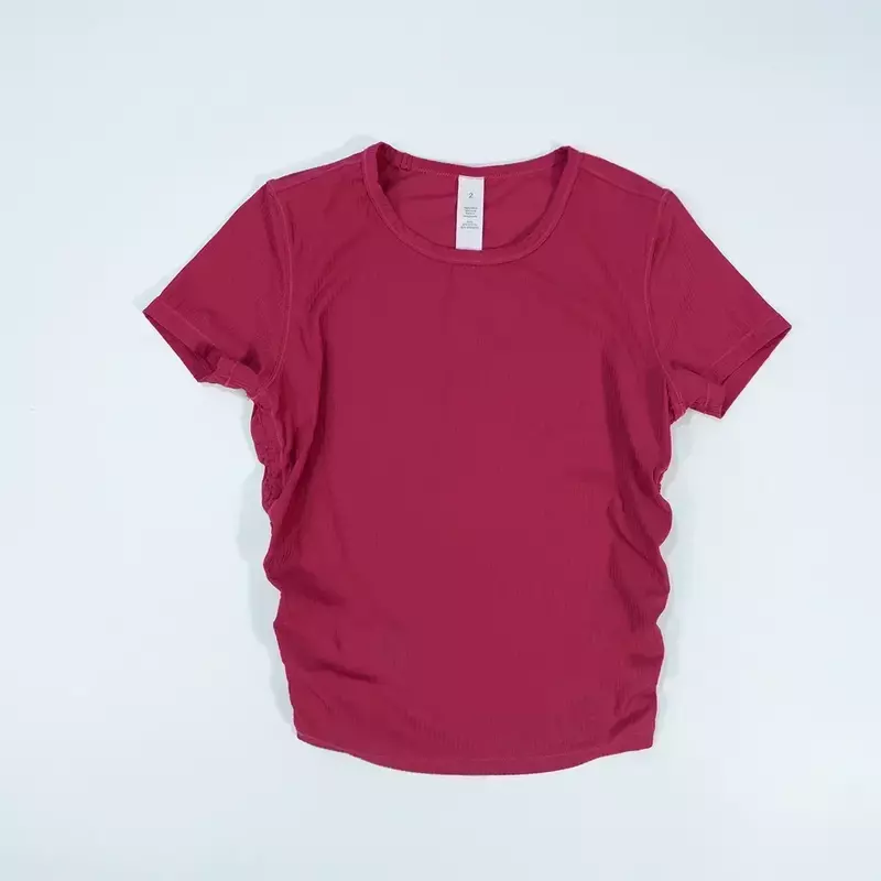 قميص رياضي ليموني alllt بأكمام قصيرة للنساء ، قماش عالي المرونة وجيد التهوية ، سريع الجفاف ، اليوغا ، اللياقة البدنية ، الصيف