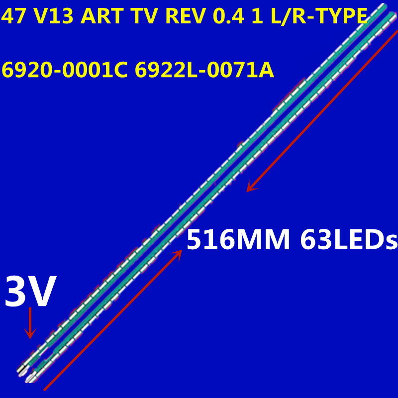 شريط LED للتلفزيون الفني ، REV L/R ، 6916L1179B ، 1180B ، 47LM6700 ، 47LA665C ، 47E760A ، 47E860A ، 47PFL6007