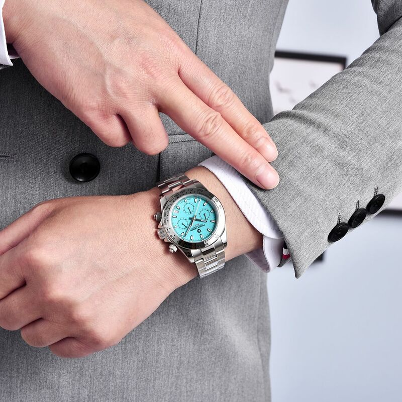 PAGANI ساعة ذات تصميم رائع للرجال ساعات كوارتز فاخرة الرجال الرياضة كرونوغراف التاريخ التلقائي ساعة الياقوت الزجاج 2022 ساعات رجالية