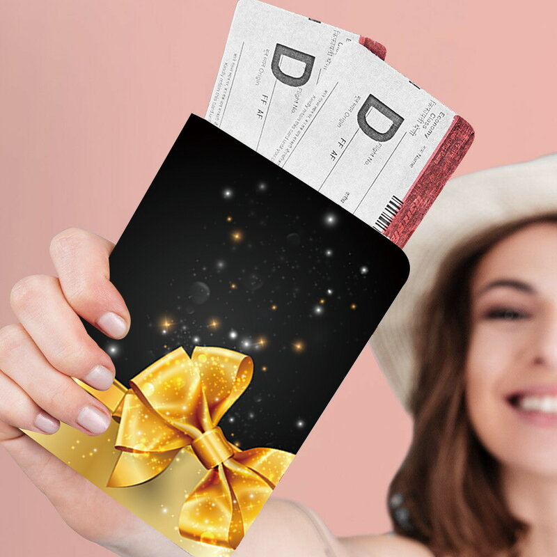 جواز سفر يغطي محفظة سفر يغطي ل جوازات سفر عيد الميلاد سلسلة حامل بطاقات التعريف الشخصية موضة الزفاف هدية محفظة حافظة جلد Pu