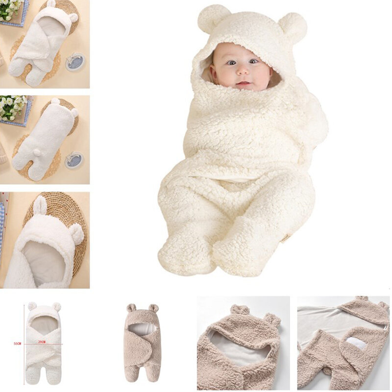 الوليد الطفل لينة قماط التفاف ، تلقي بطانية ، كيس النوم ، الفراش ، الشتاء ، 0-12 متر ، 1 قطعة