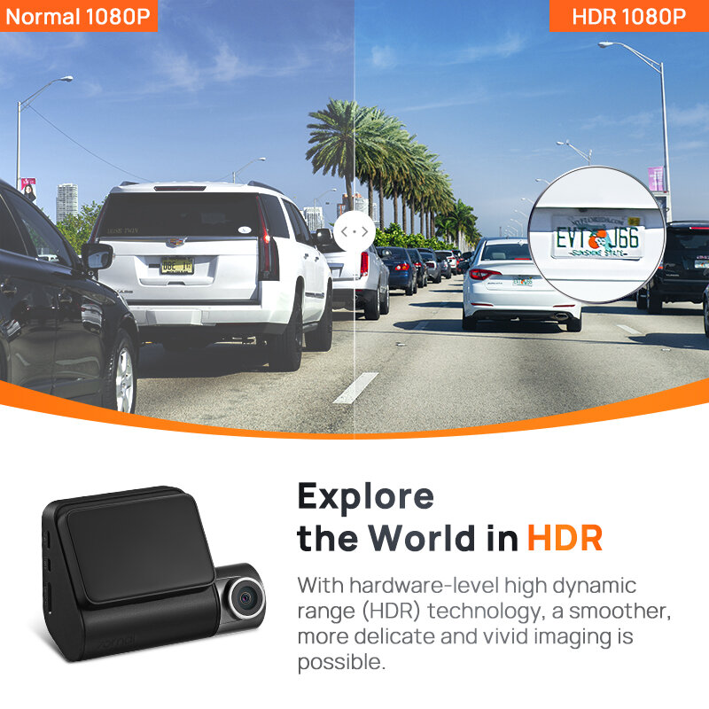كاميرا داش 70ma-car بسجل ثنائي القناة ، A200 ، P ، HDR ، شاشة IPS 2 بوصة ، شاشة وقوف 24 ساعة ، جهاز تسجيل فيديو رقمى ، تطبيق WiFi ، أوصف ° FOV ، عالمي