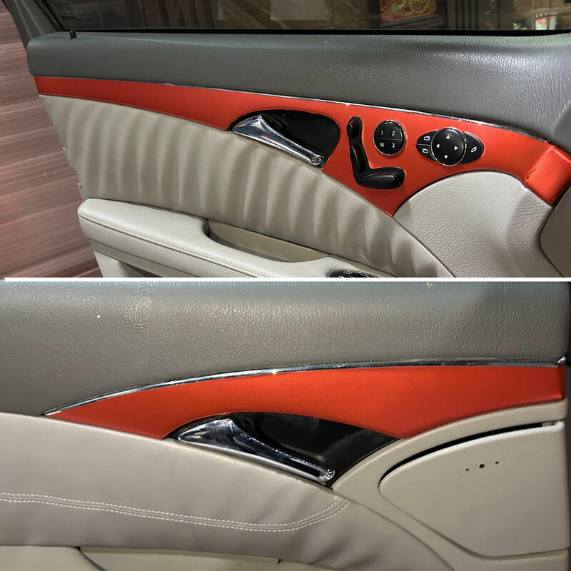 سيارة التصميم 5D ألياف الكربون سيارة الداخلية مركز وحدة التحكم تغيير لون صب ملصق الشارات لمرسيدس E Class W211 2003-2008
