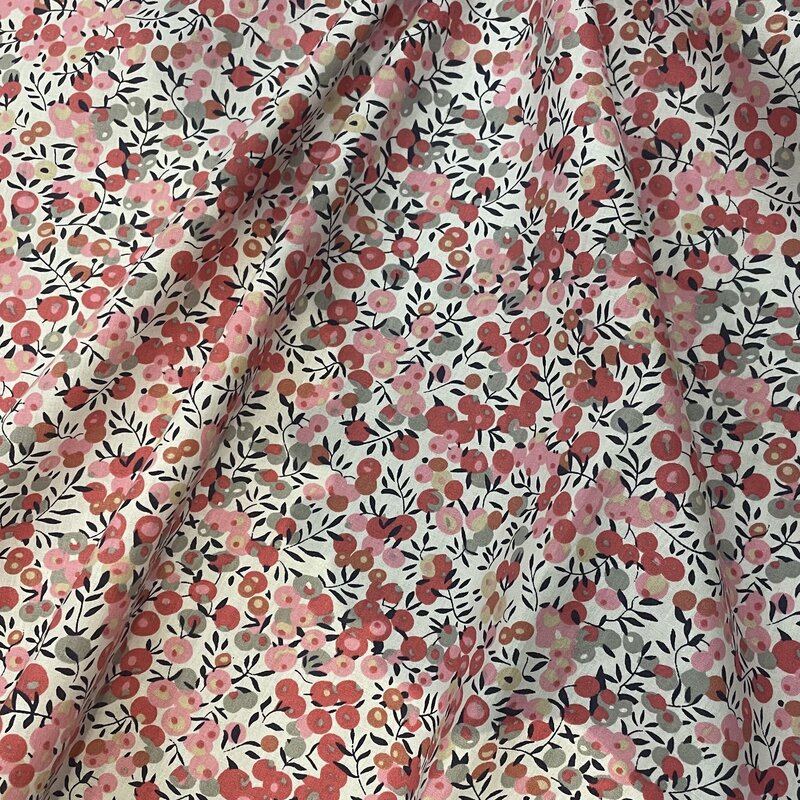 نسيج قطن من قماش البوبلين الحريري للأطفال والأطفال ، قماش الخياطة ، الفساتين ، التنورة ، DIY بها بنفسك ، مقياس خليط يدوي ، Wiltshire berry ، 40S