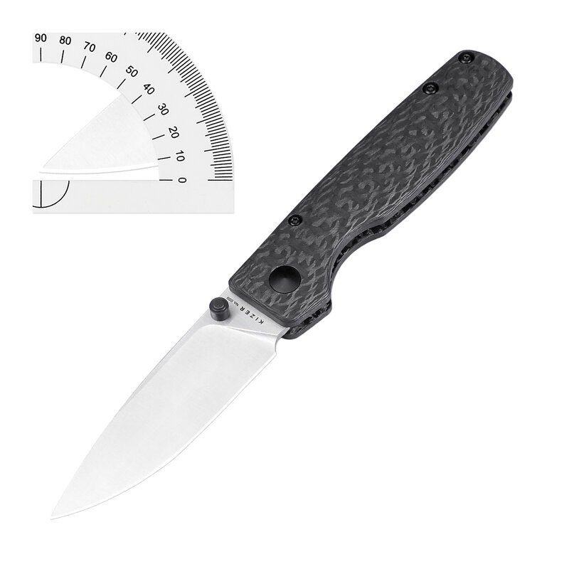 Kizer Mojave-سكين حصري قابل للطي ، مقبض من ألياف الكربون النقي ، شفرة الصلب ، سكين التكتيكي ، أدوات يدوية ، V3605M1 الأصلي ، 154 سنتيمتر