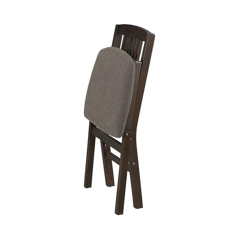 ميكو ستاكمور-مقعد خشبي منجد من القماش ، طقم كرسي قابل للطي ، إسبرسو ، عبوة 2