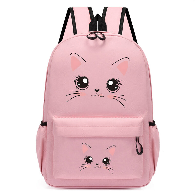 حقيبة مدرسية للحيوانات الكرتونية الأنيمي للأطفال ، الصبي ، الفتاة ، الأطفال ، حقيبة ظهر للحضانة ، حقيبة ظهر وجه قطة مضحكة ، الموضة