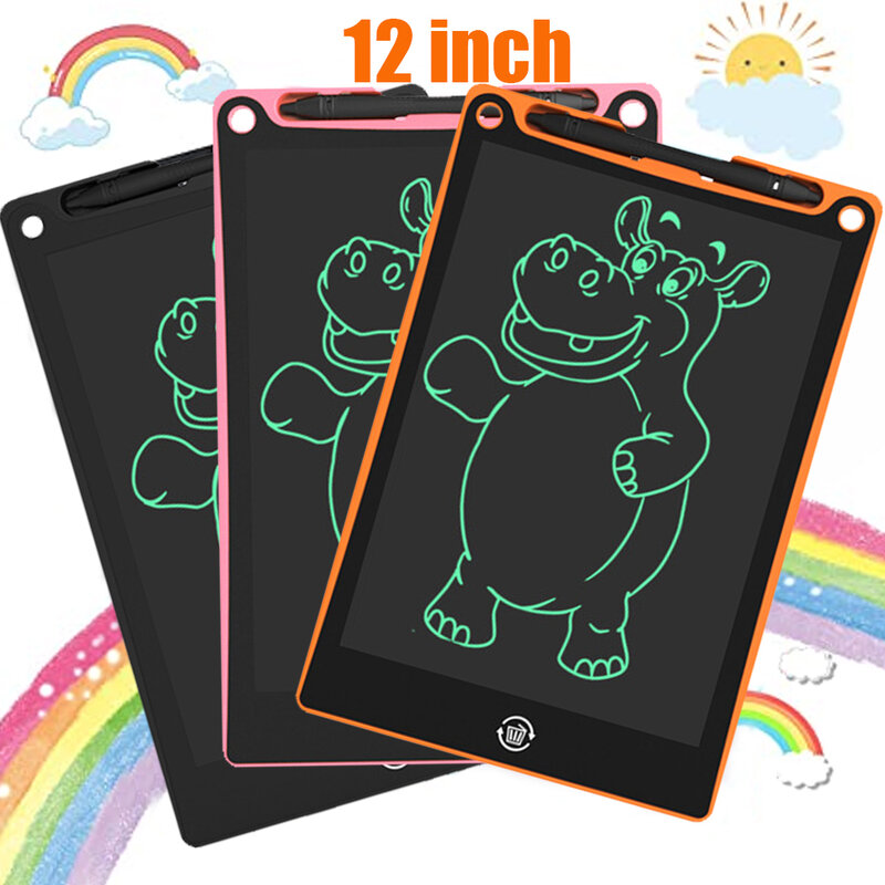 كمبيوتر لوحي للكتابة بشاشة LCD 12 بوصة ألعاب تعليمية تعليمية للأطفال لوح رسم للكتابة ألعاب بنات سبورة سحرية للأطفال
