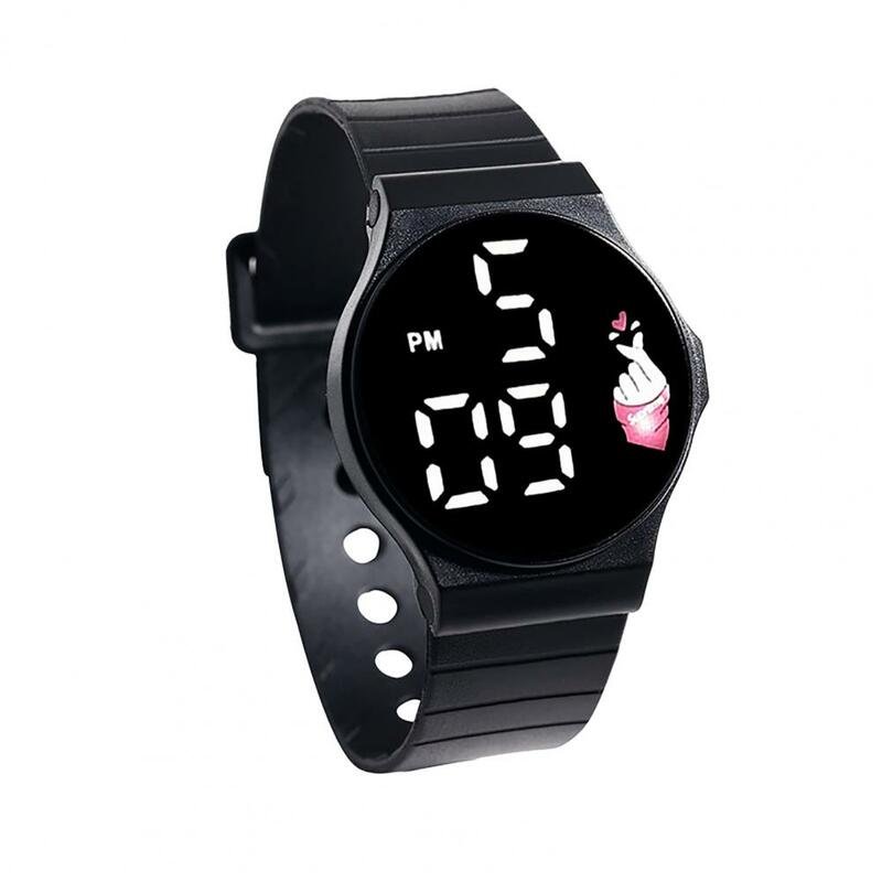 ساعة يد رقمية إلكترونية للأطفال ، دقة عالية ، شاشة عرض ليد ، لون واحد ، هدية عصرية