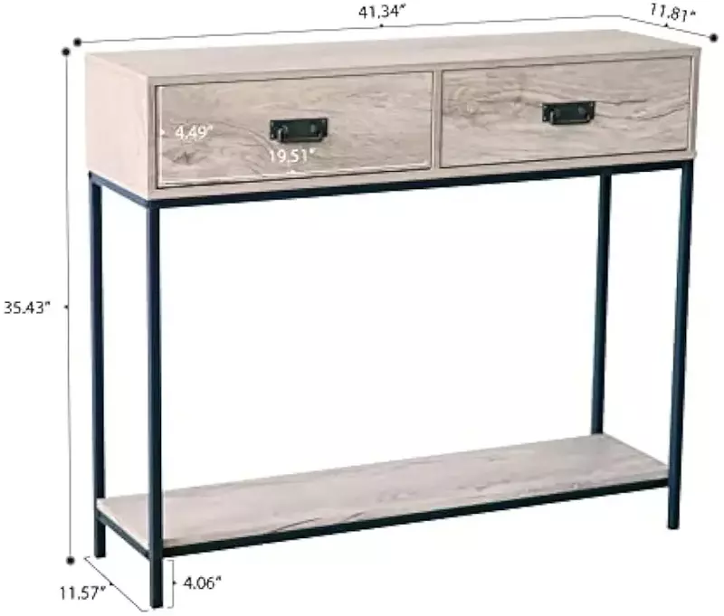 طاولة وحدة تحكم خشبية خفيفة مع درج ، طاولة مدخل ، طاولة أريكة مع تخزين ثلاثي لغرفة المعيشة