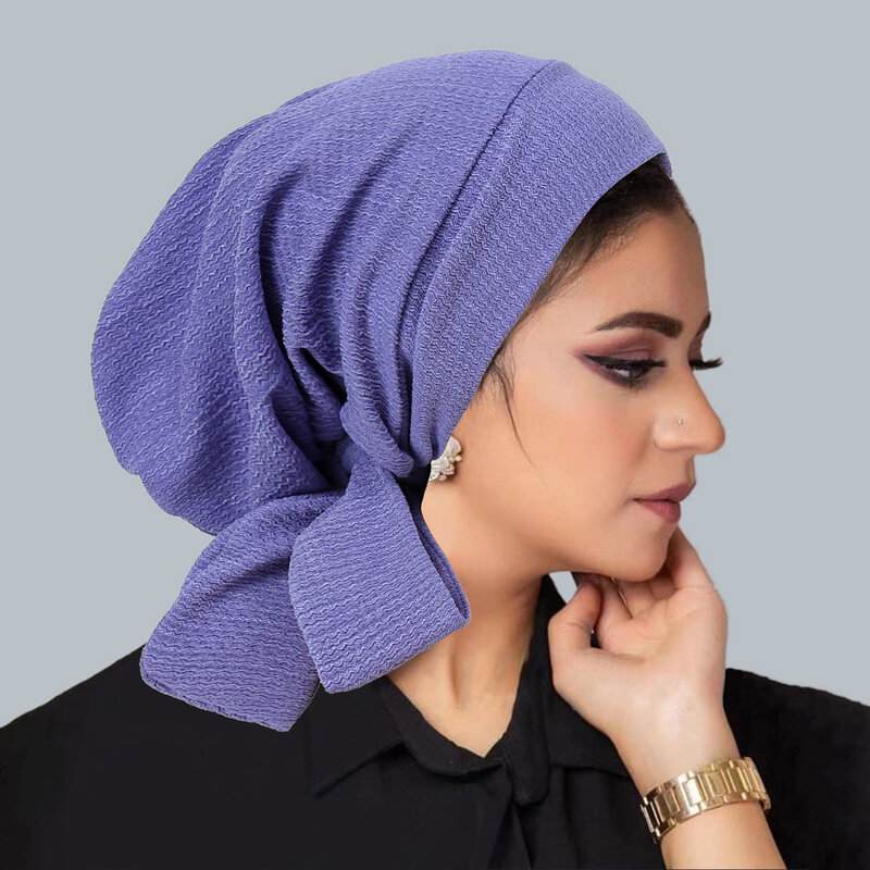 قبعة عمامة إسلامية مربوطة مسبقًا للنساء ، وشاح رأس ، قبعة صغيرة ، غطاء رأس ، تساقط الشعر ، لف الرأس ، غطاء كيميائي ، عقال ، عمامة ، جديدة