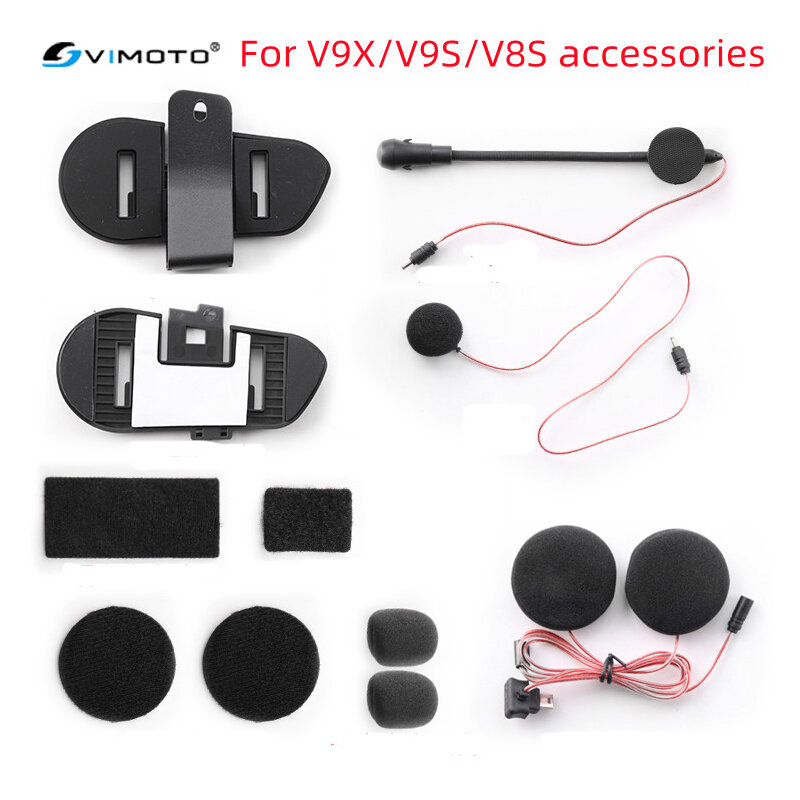 طقم الصوت والميكروفون الأصلي لخوذة Vimoto V8S V9S سماعة رأس لجهاز الاتصال الداخلي ملحقات الميكروفون
