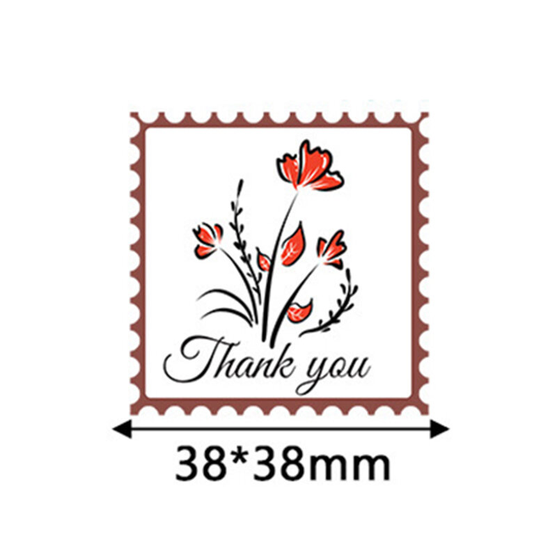 50-500 قطعة 3.8 سنتيمتر الزهور شكرا لك ملصقات تسميات للأعمال الصغيرة هدية الكريسماس التعبئة مغلف الزفاف ختم