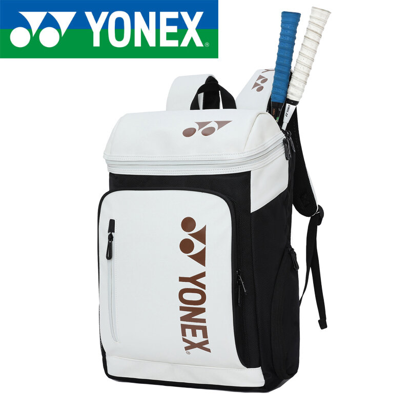 حقيبة تنس الريشة بكتف مزدوج من Yonex ، حقيبة ظهر رياضية بسعة كبيرة