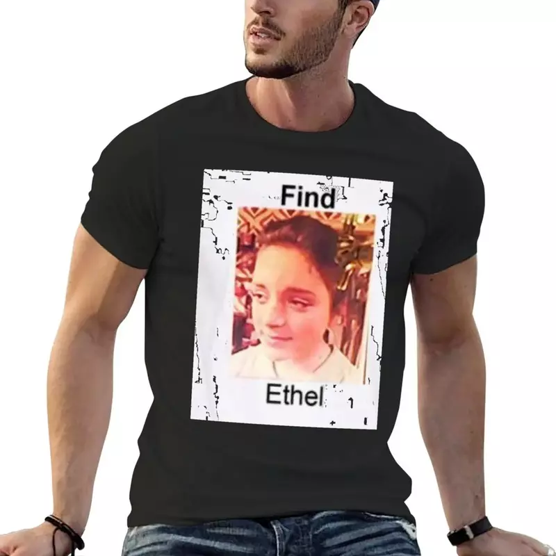 تيشيرت إيثيل أساسي للرجال ، قميص أنيمي كبير الحجم