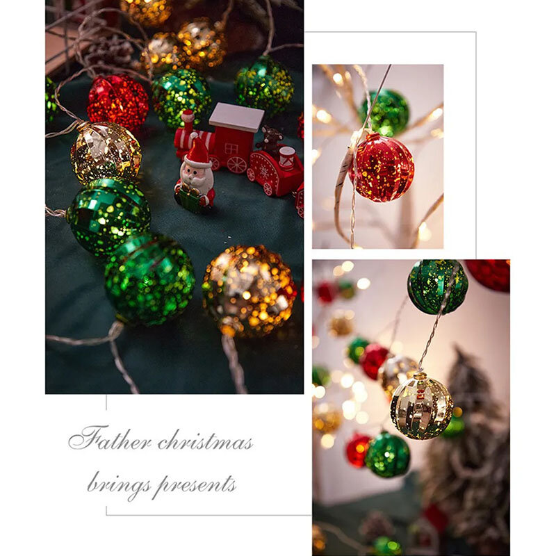 LED متوهجة عيد الميلاد الكرة سلسلة معلقة أضواء ، قلادة الديكور ، شجرة الملحقات ، 1.5 متر ، 3m ، 6 متر