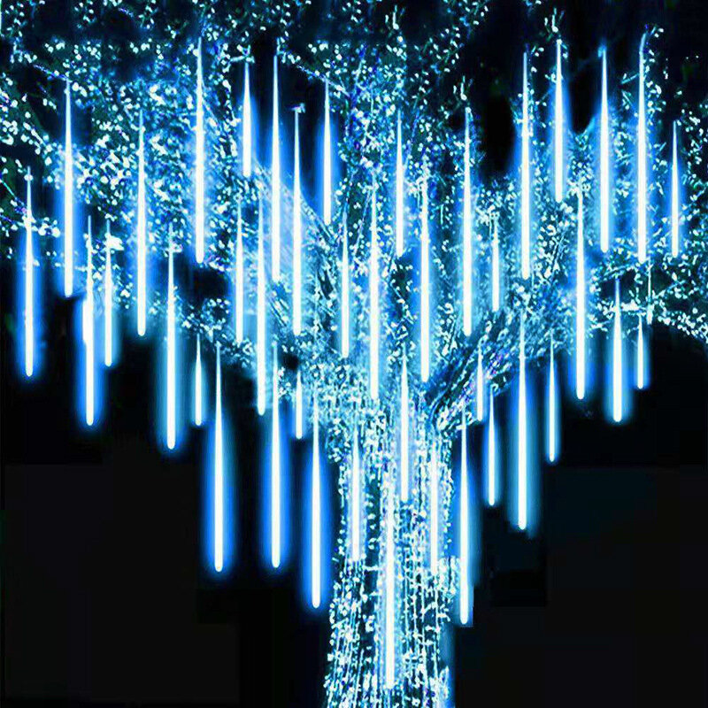 8 أنابيب النيزك دش المطر Led سلسلة أضواء الشارع أكاليل شجرة عيد الميلاد زينة للخارجية السنة الجديدة الجنية مصابيح حديقة