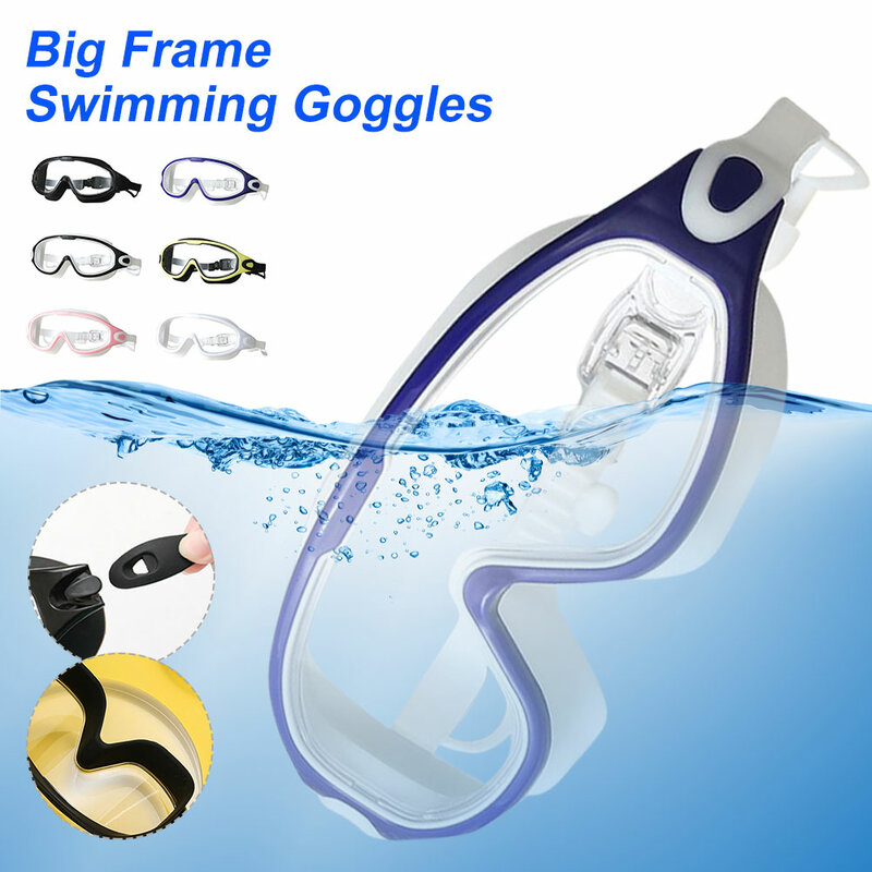 إطار كبير نظارات السباحة المهنية مقاوم للماء لينة سيليكون نظارات السباحة نظارات مكافحة الضباب UV الرجال النساء نظارات