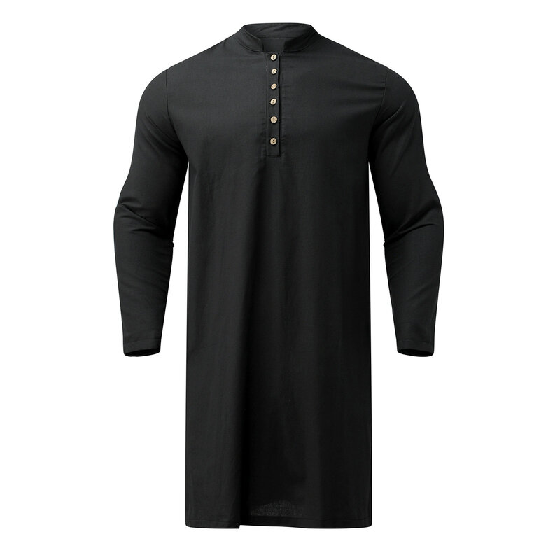 جوبا ثوب ملابس إسلامية لموضة المسلم رجل طويل أردية سادة كم طويل عربي عربي بسيط غير رسمي قميص رجالي 5XL