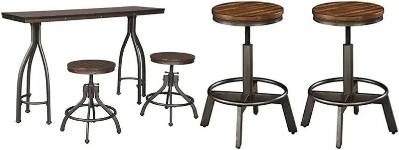 مجموعة طاولة طعام من آشلي أوديوم ، 2 مقعد ، رمادي ، تصميم