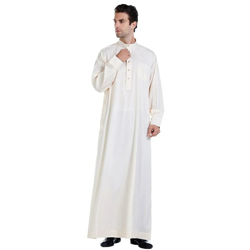 ملابس إسلامية رجالية جوبا ثوب عربية إسلامية فستان طويل المملكة العربية السعودية رداء عباية دبي بلوزة فضفاضة قفطان ياقة ثابتة عبايات