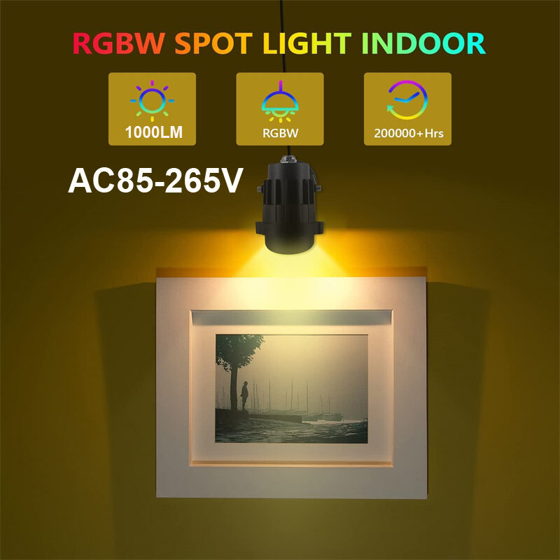 مصباح LED داخلي مع جهاز تحكم عن بعد ، تغيير اللون ، مصباح أرضي ، مكون إضافي مع مفتاح ، كشاف ضوئي ، 10 واط ، RGBW ، 2