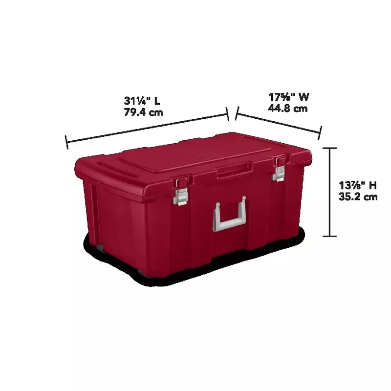 صندوق أدوات خزانة القدم القابل للقفل ، حاوية بعجلات ، عبوة أدوات حمراء بالأشعة تحت الحمراء ، 23 غال