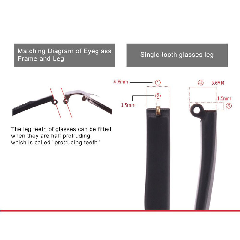 1 زوج النظارات الذراع واحدة الأسنان المضادة للانزلاق مشهد إطار TR90 النظارات استبدال الساق إصلاح نظارات اكسسوارات