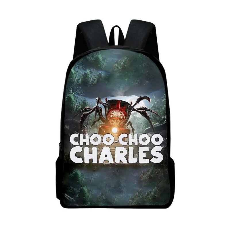 حقيبة ظهر مدرسية من Choo-Choo Charles Merch حقيبة سفر من قماش أكسفورد اللطيف للموسيقيين حقيبة بتصميم حزام كتف قابل للتعديل