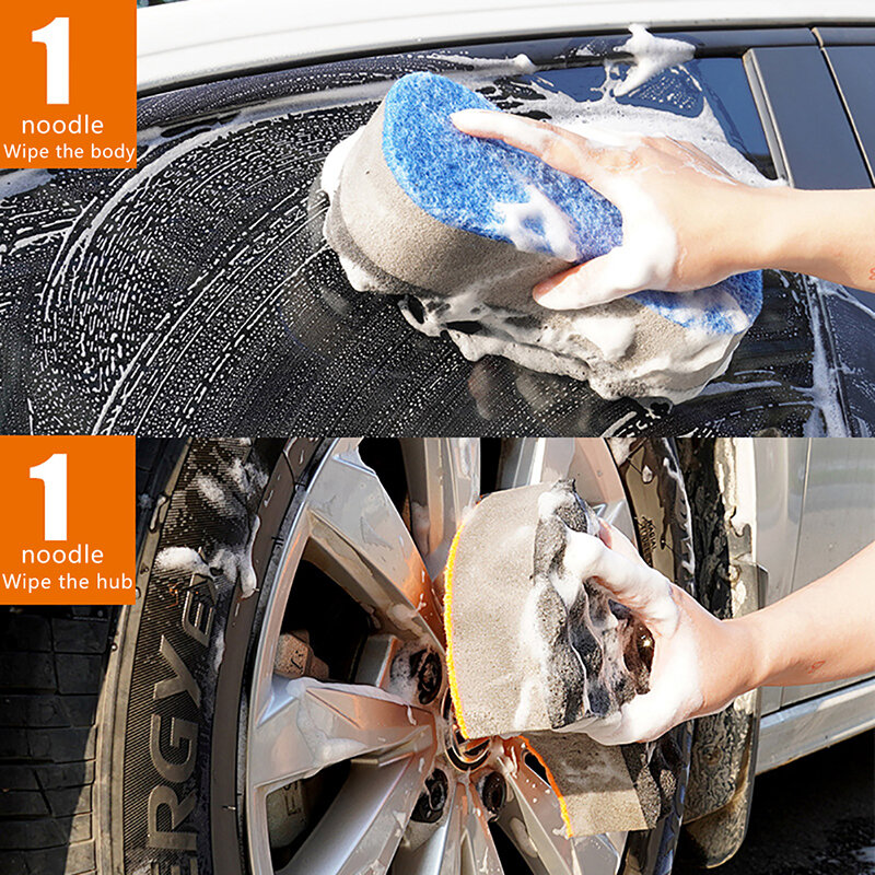 غسل السيارات موجة الإسفنج ثلاث طبقات غسيل السيارات الإسفنج الزجاج غسل نظافة رغوة إنتاج السيارات أداة نظيفة الإسفنج