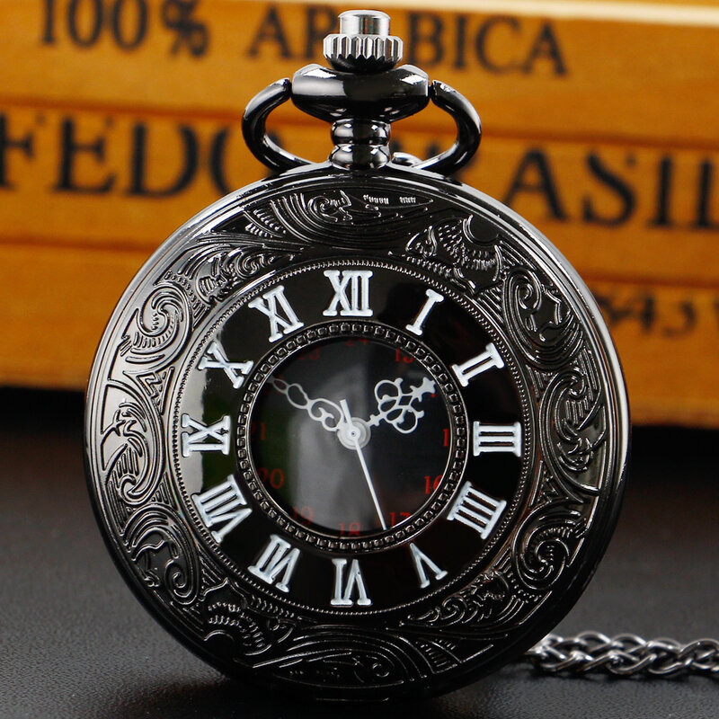 ساعة جيب كوارتز بأرقام رومانية للرجال والنساء ، جراب مجوف ، ستايمبانت ، قلادة بدلاية عتيقة ، أفضل الهدايا
