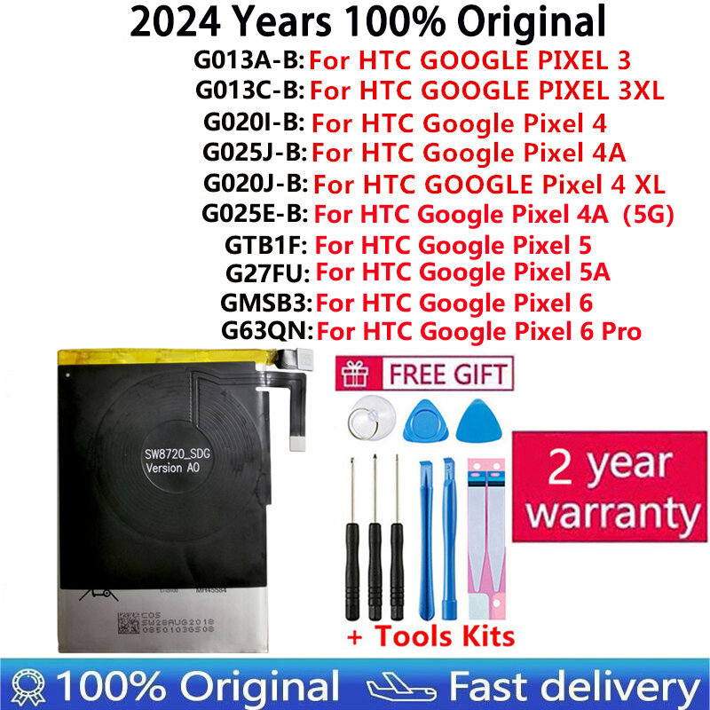 بطارية أصلية جديدة لعام 100% لهاتف HTC GOOGLE 2 2B PIXEL 3 Pixel3 XL 3XL 4XL Pixel4 XL PIXEL 4 4A 5A 5 5G 6 Pro Nexus S1 بطاريات