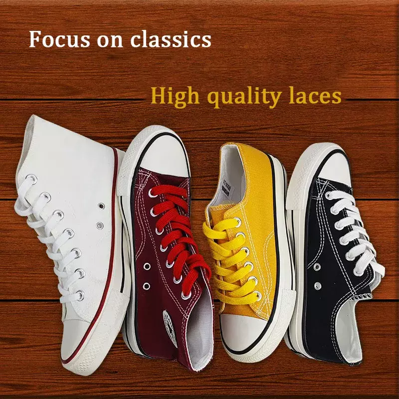 أربطة حذاء جديدة مسطحة من القطن للأحذية الرياضية AF1 AJ1 أربطة حذاء غير رسمي من القماش عالي الجودة بأربطة لا مرونة أحذية للرجال والنساء