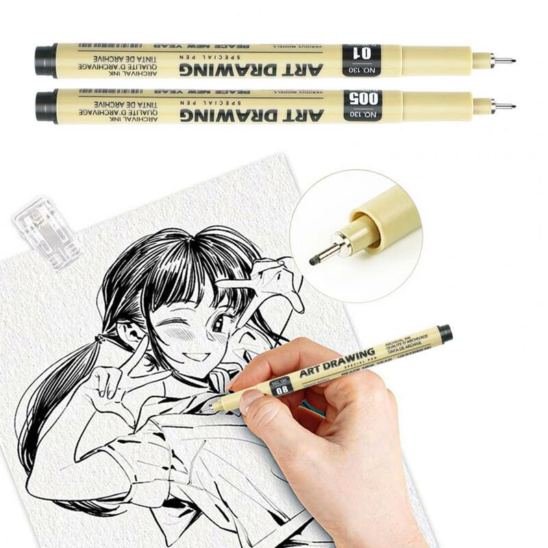 مجموعة تصميم قلم إبرة مقاوم للماء ، تصميم Fineliner ، 12 عرض خط مختلف للفنانين والتوضيح والرسم