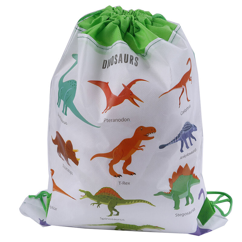 حقيبة ظهر برباط للأطفال على شكل ديناصور مُزينة برسوم كارتونية حقيبة ظهر للأطفال حقيبة ظهر مدرسية لتنظيم الغسيل