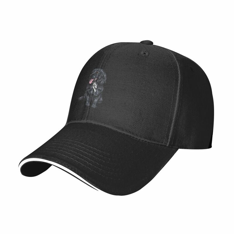 قبعة بيسبول فنية لطيفة للرجال والنساء ، قبعة سوداء ، كوكر ، سبانيل ، حصان ، علامة تجارية ، حجم كبير