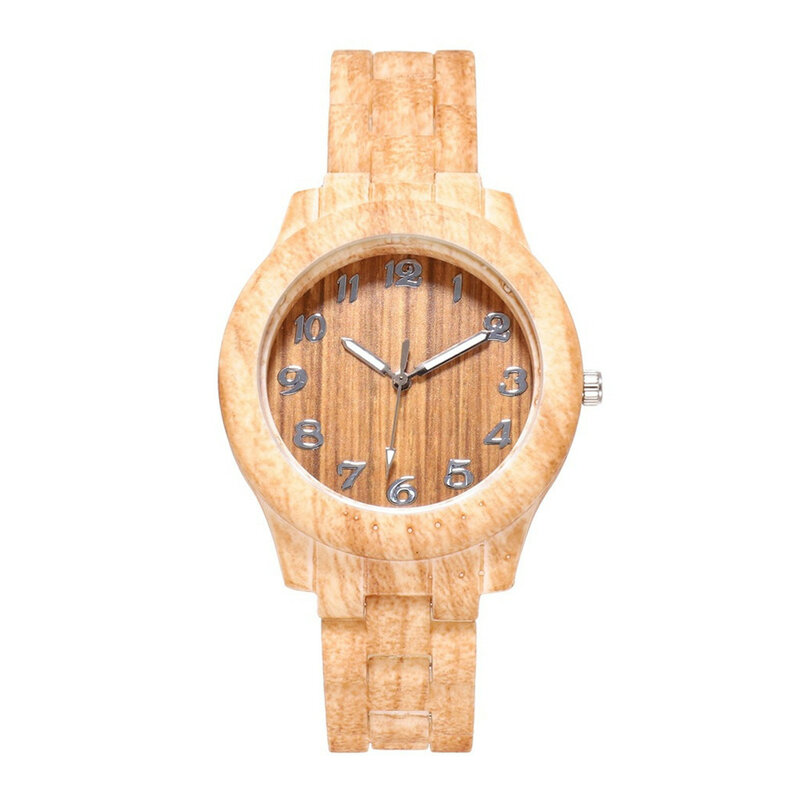 ساعة كوارتز للرجال من الحبوب الخشبية ، أزياء راقية ، ساعات معصم بتصميم رقمي ،