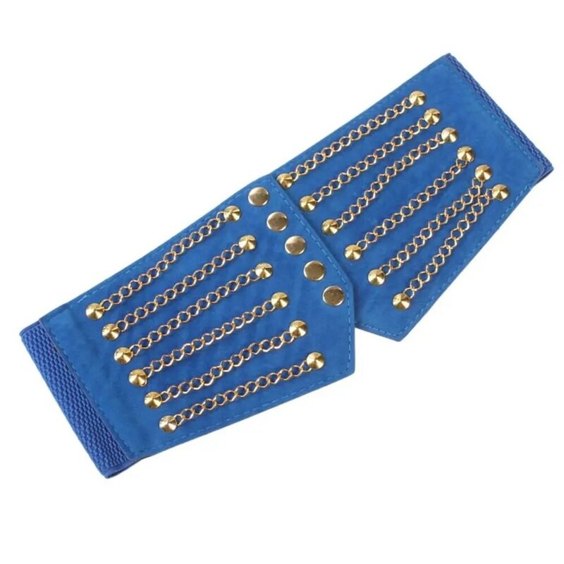 مرونة بولي Leather الجلود بلون برشام سلسلة كل مباراة تعديل حزام Cummerbund مشد حزام الإناث الخصر حزام