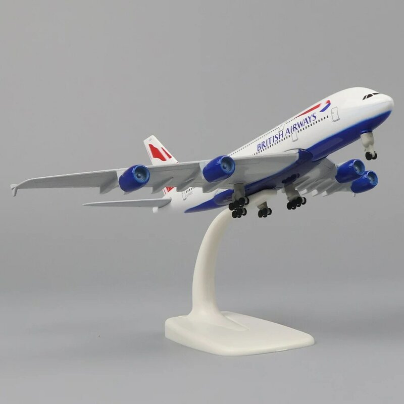 الطائرات البريطانية سبيكة المواد محاكاة اللعب ، نموذج الطائرات نسخة معدنية ، طائرات الطيران A380 ، 20 سنتيمتر ، 1:400